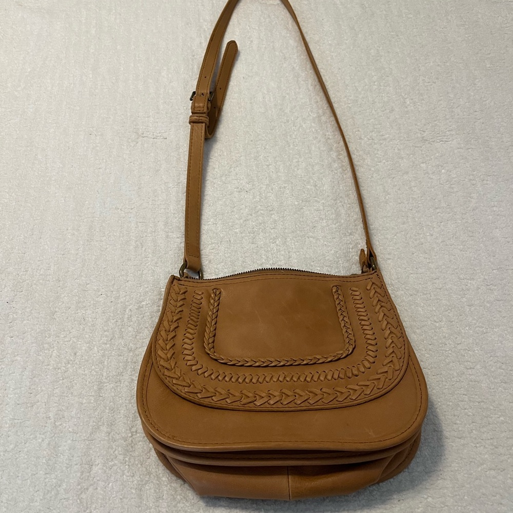 The Sak Brown Crossbody Bag with Woven Accents